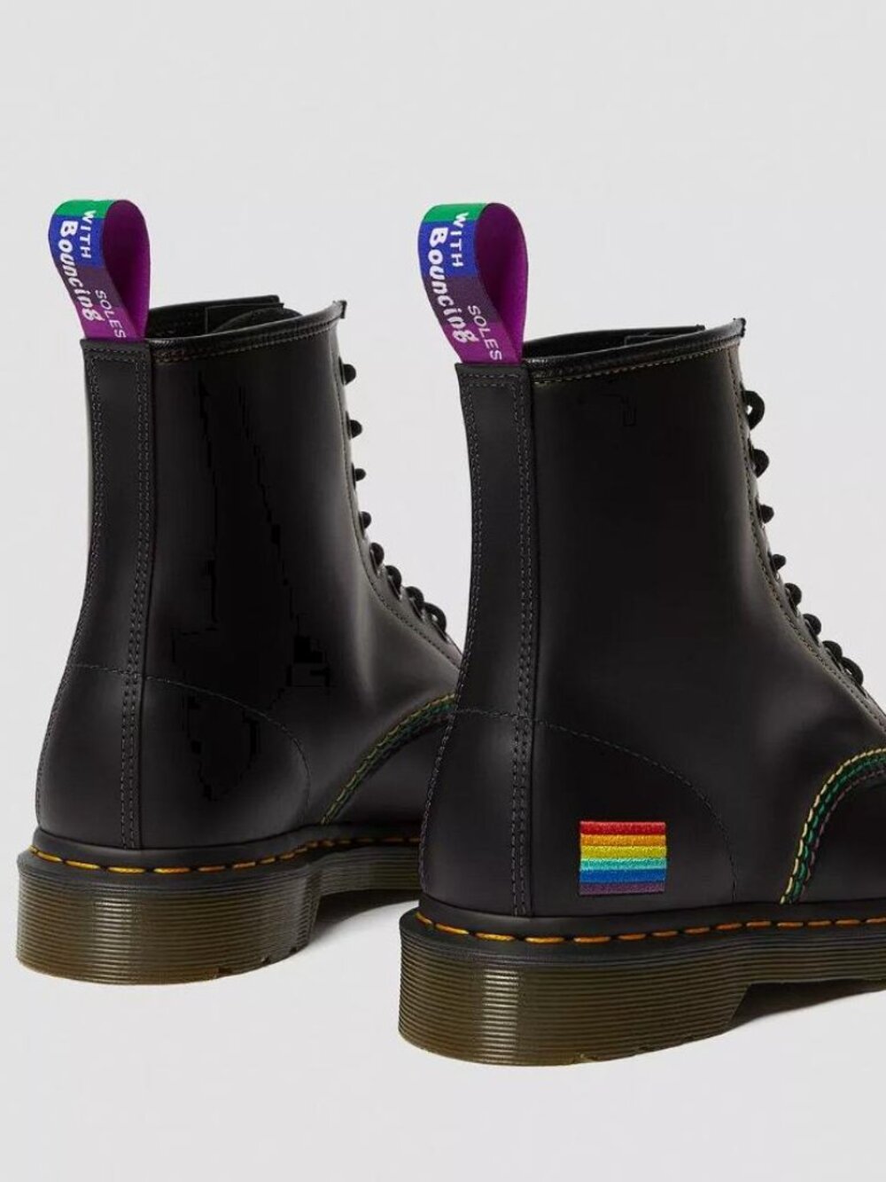 DR. MARTENS Unisex 1460 For Pride Smooth Leather Lace Up Boots Size 8M/9W Black - Picture 3 of 14